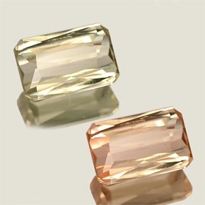0.95カラットの天然グリーン/ピンクカラーチェンジダイアスポア（7×4.7 mm・エメラルドカット）