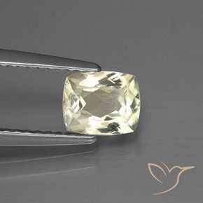 0.91カラットの天然ライトイエロー色が変わるダイアスポア、クッション、VS