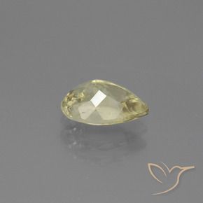 1.22カラットの天然非常に薄い黄色色が変わるダイアスポア、洋梨の形、VS-SI