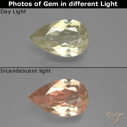 1.23カラット ペアーカット カラーチェンジ ダイアスポア、9.6 x 6 mm トルコ産, Photo A