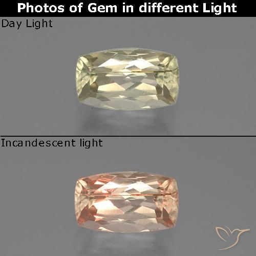 1.28ct 天然 非常に薄い黄色 カラーチェンジディアスポラ, クッション, VS-SI