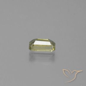0.76カラットの天然非常に薄い黄色色が変わるダイアスポア、八角形 / エメラルドカット、VS-SI