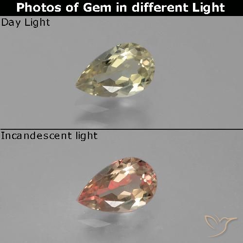 0.74ct 天然 茶色がかった黄色 カラーチェンジディアスポラ, 洋梨の形, VVS-VS