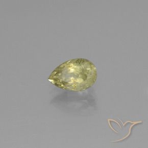 0.96カラットの天然ミディアムイエロー色が変わるダイアスポア、洋梨の形、SI