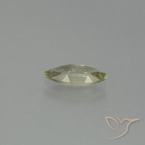 1.27カラットの天然とても淡いイエローカラーチェンジダイアスポア（10.9×5.1 mm・マーキス）