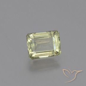 1.41カラットの天然非常に薄い黄色色が変わるダイアスポア、八角形 / エメラルドカット、VS-SI