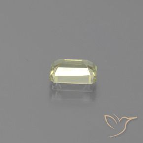 1.18カラットの天然非常に薄い黄色色が変わるダイアスポア、八角形 / エメラルドカット、VS