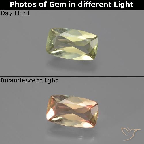 1.06ct 天然 ライトイエロー カラーチェンジディアスポラ, クッション, VVS-VS