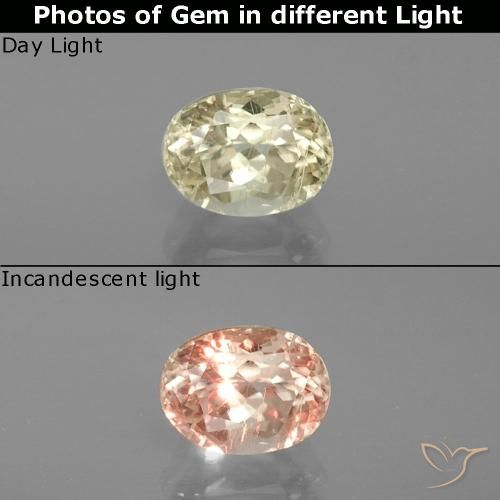 1.00ct 天然 ライトイエロー カラーチェンジディアスポラ, 洋梨の形, VS-SI