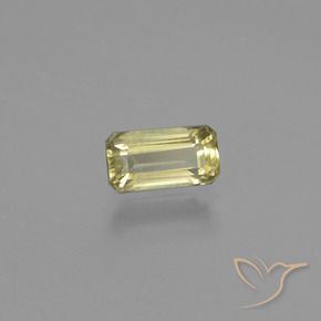 0.95カラットの天然イエローグリーン色が変わるダイアスポア、八角形 / エメラルドカット、VS