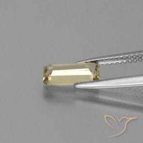1.13カラットの天然ウォームイエロー色が変わるダイアスポア、エメラルドカット、VVS-VS