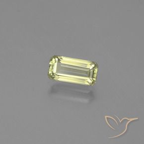 1.24カラットの天然ライトイエロー色が変わるダイアスポア、八角形 / エメラルドカット、VVS-VS
