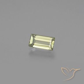 1.27カラットの天然非常に薄い黄色色が変わるダイアスポア、バゲット、VVS