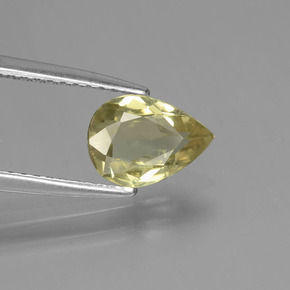 1.02カラットの天然グリーン/ピンクカラーチェンジダイアスポア（8.4×6.1 mm・洋梨の形）