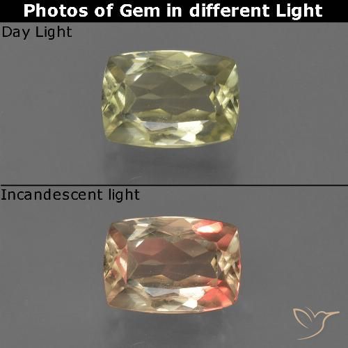 1.04ct 天然 茶色がかった黄色 カラーチェンジディアスポラ, クッション, VS