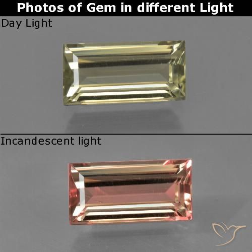 1.33ct 天然 茶色がかった黄色 カラーチェンジディアスポラ, バゲット, VVS
