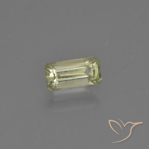 0.72カラットの天然イエローグリーン色が変わるダイアスポア、八角形 / エメラルドカット、VS