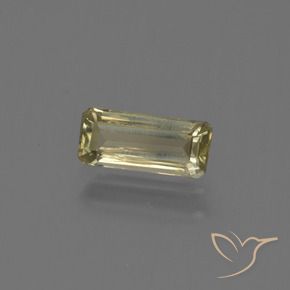 0.95カラットの天然ライトイエロー色が変わるダイアスポア、八角形 / エメラルドカット、VS-SI