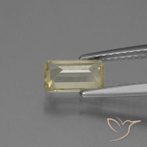 0.80カラットの天然非常に薄い黄色カラーチェンジディアスポラ、八角形 / エメラルドカット、VS