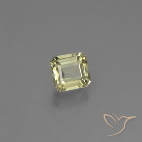 0.74カラットの天然ライトイエロー色が変わるダイアスポア、八角形 / エメラルドカット、VS