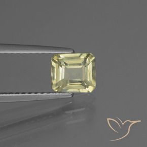 0.99カラットの天然非常に薄い黄色色が変わるダイアスポア、八角形 / エメラルドカット、VS