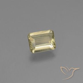 0.88カラットの天然非常に薄い黄色色が変わるダイアスポア、八角形 / エメラルドカット、VVS-VS