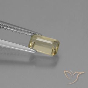 0.97カラットの天然ライトイエローカラーチェンジディアスポラ、八角形 / エメラルドカット、VS