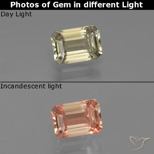0.88ct 天然 アーシーイエロー カラーチェンジディアスポラ, エメラルドカット, VVS-VS