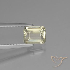 0.94カラットの天然非常に薄い黄色カラーチェンジディアスポラ、八角形 / エメラルドカット、VVS-VS