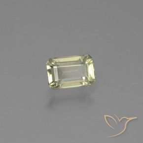 0.98カラットの天然非常に薄い黄色色が変わるダイアスポア、八角形 / エメラルドカット、VVS-VS