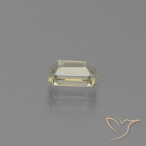 0.98カラットの天然非常に薄い黄色色が変わるダイアスポア、八角形 / エメラルドカット、VVS-VS