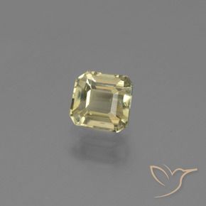 0.86カラットの天然非常に薄い黄色色が変わるダイアスポア、八角形 / エメラルドカット、VVS-VS
