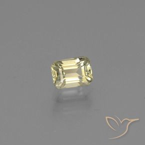 0.83カラットの天然非常に薄い黄色色が変わるダイアスポア、八角形 / エメラルドカット、VVS-VS