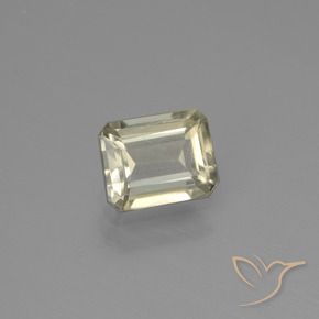 0.85カラットの天然非常に薄い黄色色が変わるダイアスポア、八角形 / エメラルドカット、VS