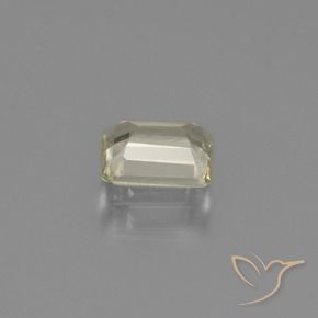 0.85カラットの天然非常に薄い黄色色が変わるダイアスポア、八角形 / エメラルドカット、VS
