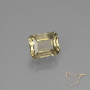 0.86カラットの天然アーシーイエロー色が変わるダイアスポア、八角形 / エメラルドカット、VS