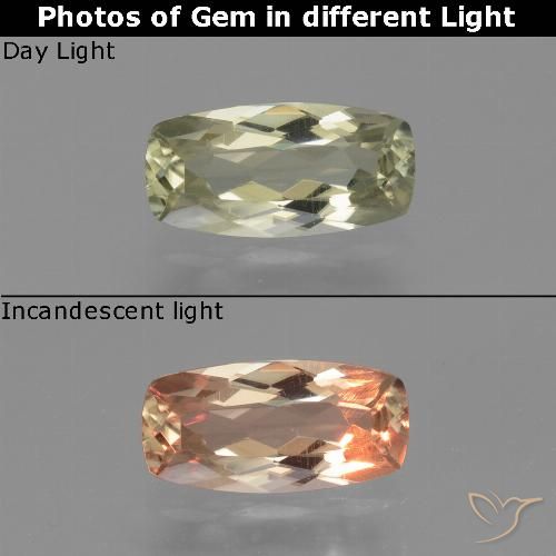 1.08ct 天然 非常に薄い黄色 カラーチェンジディアスポラ, クッション, VVS