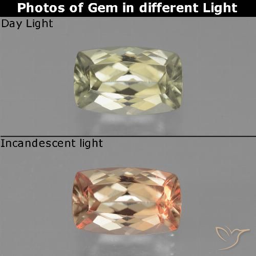 1.27ct 天然 非常に薄い黄色 カラーチェンジディアスポラ, クッション, VVS-VS