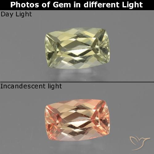 1.32ct 天然 非常に薄い黄色 カラーチェンジディアスポラ, クッション, VVS-VS