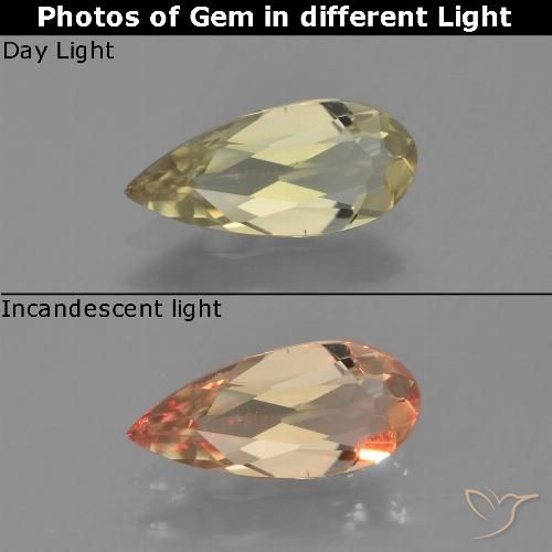 0.80ct 天然 アーシーイエロー カラーチェンジディアスポラ, 洋梨の形, VVS-VS