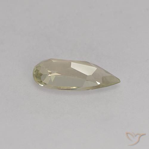 1.00カラットの天然茶色がかった黄色カラーチェンジダイアスポア（10.2×4.5 mm・洋梨の形）
