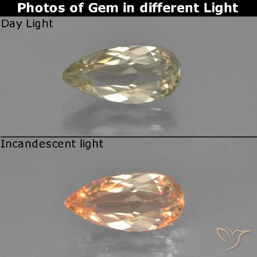 1.22ct 天然 アーシーイエロー カラーチェンジディアスポラ, 洋梨の形, VVS-VS
