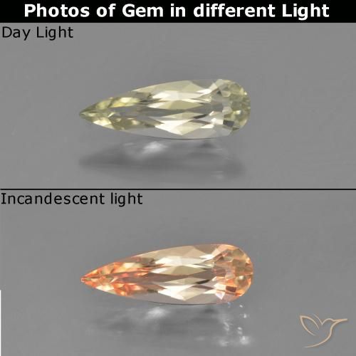 0.83ct 天然 イエローベージュ カラーチェンジディアスポラ, 洋梨の形, VVS-VS