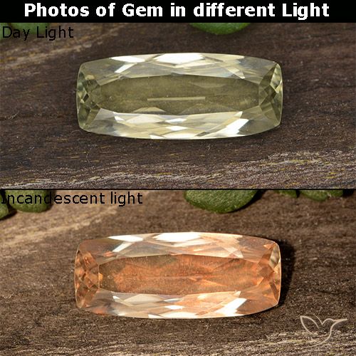 1.22ct 天然 ライトイエロー カラーチェンジディアスポラ, クッション, VS