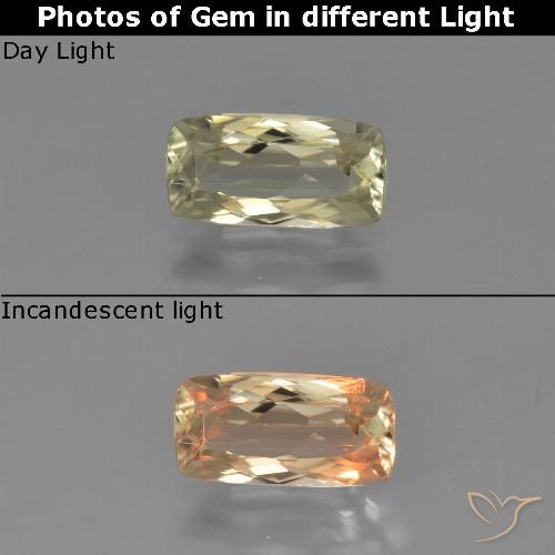 1.21ct 天然 ライトイエロー カラーチェンジディアスポラ, クッション, VS
