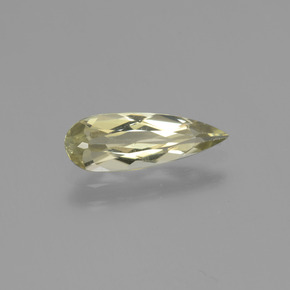 1.37カラットの天然グリーン〜ピンクカラーチェンジダイアスポア（13.2×4.6 mm・洋梨の形）