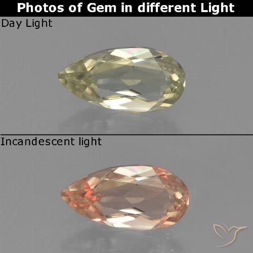 0.71ct 天然 ライトイエロー カラーチェンジディアスポラ, 洋梨の形, VVS