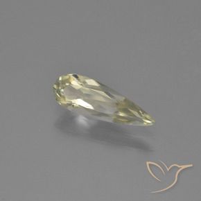 0.97カラットの天然非常に薄い黄色色が変わるダイアスポア、洋梨の形、VVS-VS