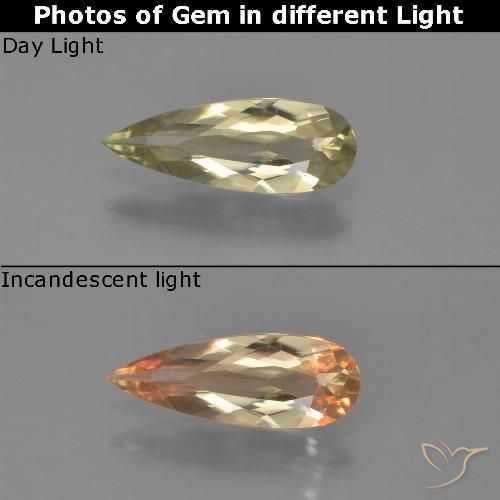 0.82ct 天然 アーシーイエロー カラーチェンジディアスポラ, 洋梨の形, VVS-VS