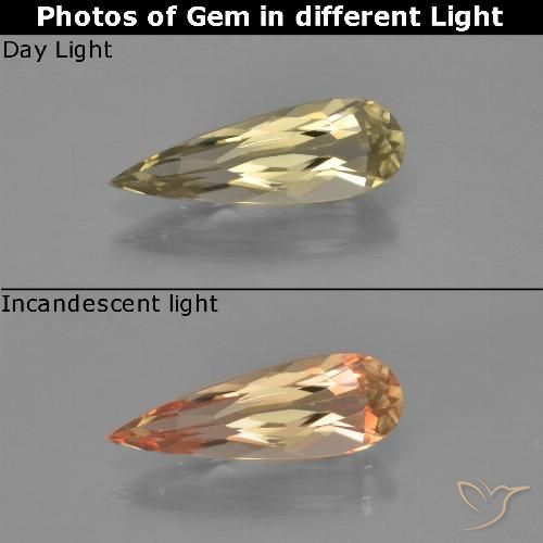1.03ct 天然 アーシーイエロー カラーチェンジディアスポラ, 洋梨の形, VVS-VS